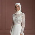 Hijab Bridal Wedding Dress With Built In Support Modest Fit Muslim