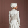 Hijab Bridal Wedding Dress With Soft Satin Fabric Muslim