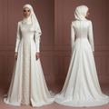 Hijab Bridal Wedding Dress With Square Neck Modest Style Muslim