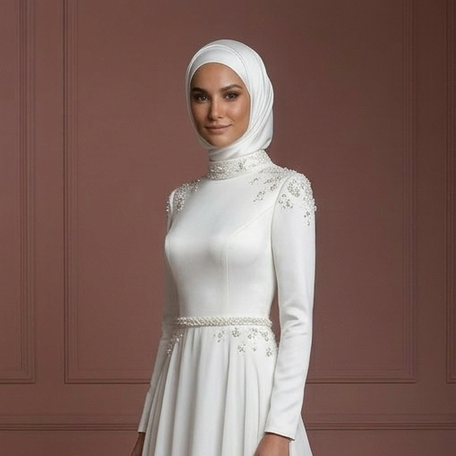 Hijab Bridal Gown For Beach Wedding Dress Modest Style Muslim