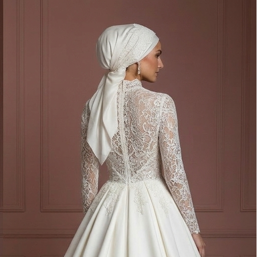 Hijab Bridal Gown Princess Ball Style Modest Wedding Dress Muslim