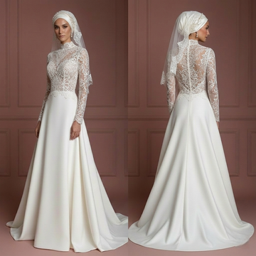 Hijab Bridal Gown Sale Modest Wedding Dress Style Muslim