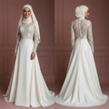 Hijab Bridal Gown With Feminine Modest Design Wedding Dress Muslim