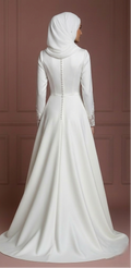 Hijab Bridal Gown With Modest Sleeve Coverage Wedding Dress Muslim
