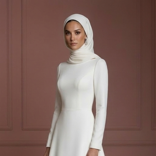 Hijab Bridal Wedding Dress With Modern Clean Lines Muslim