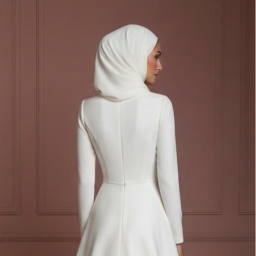 Hijab Bridal Wedding Dress With Modern Clean Lines Muslim