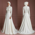 Hijab Wedding Dress A-Line Modest Bridal Style Muslim