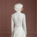 Hijab Wedding Dress A-Line Modest Bridal Style Muslim