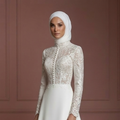 Hijab Wedding Dress Classic Modest Bridal Gown Muslim