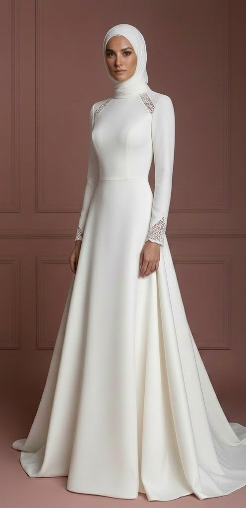 Hijab Wedding Dress Contemporary Modest Bridal Muslim