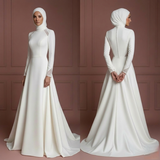 Hijab Wedding Dress Contemporary Modest Bridal Muslim