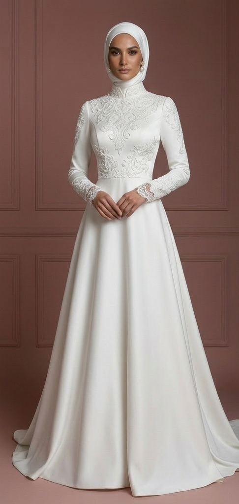 Hijab Wedding Dress For Church Style Wedding Muslim