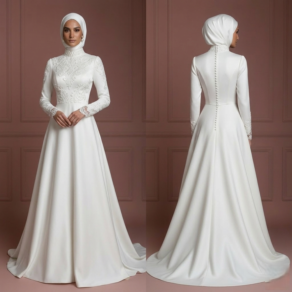 Hijab Wedding Dress For Church Style Wedding Muslim