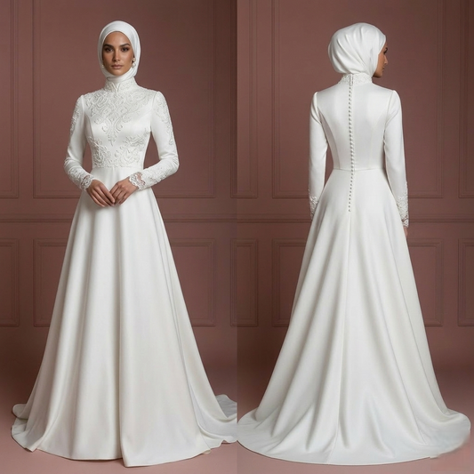Hijab Wedding Dress For Church Style Wedding Muslim