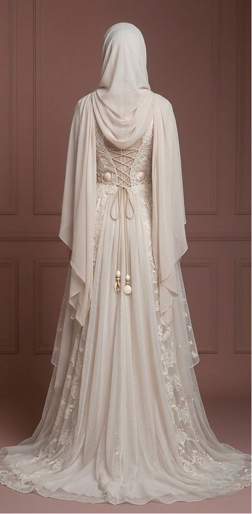 Hijab Wedding Dress For Destination Wedding Bridal Muslim