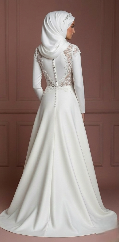 Hijab Wedding Dress For Elegant Ceremony Bridal Muslim