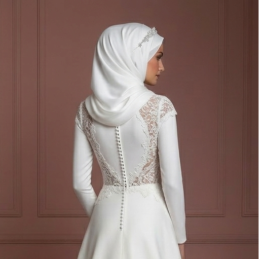 Hijab Wedding Dress For Elegant Ceremony Bridal Muslim