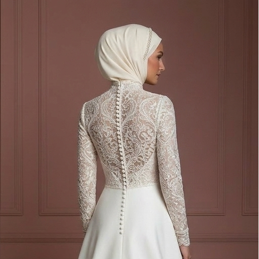 Hijab Wedding Dress For Reception Modest Bridal Muslim