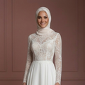Hijab Wedding Dress For Summer Bride Lightweight Muslim