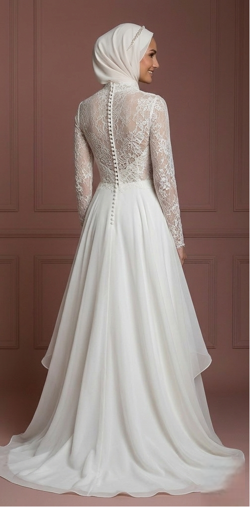 Hijab Wedding Dress For Summer Bride Lightweight Muslim