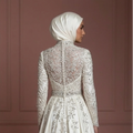 Hijab Wedding Dress With Crystal Embellishment Luxury Muslim