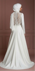 Hijab Wedding Dress With Elegant Satin Finish Muslim
