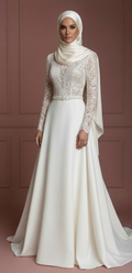 Hijab Wedding Dress With Feminine Modest Style Muslim