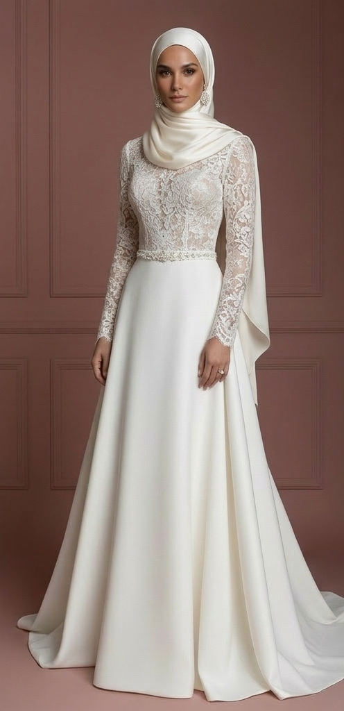 Hijab Wedding Dress With Feminine Modest Style Muslim