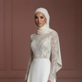 Hijab Wedding Dress With Long Sleeves Elegant Modest Muslim