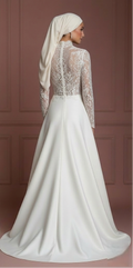 Hijab Wedding Dress With Long Sleeves Elegant Modest Muslim