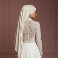 Hijab Wedding Dress With Pearl Beading Luxury Bridal Muslim