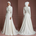 Hijab Wedding Dress With Sculpted Bodice Design Muslim