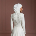 Hijab Wedding Dress With Sculpted Bodice Design Muslim