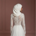 Hijab Wedding Dress With Soft Tulle Skirt Bridal Muslim