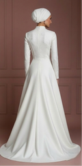 Hijab Wedding Dress With Stretch Comfort Fabric Muslim