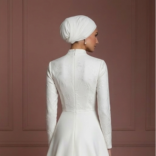 Hijab Wedding Dress With Stretch Comfort Fabric Muslim