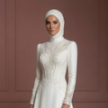 Hijab Wedding Dress With Structured Bodice Muslim