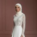 Hijab Wedding Dress With V Neck Modest Elegant Style Muslim
