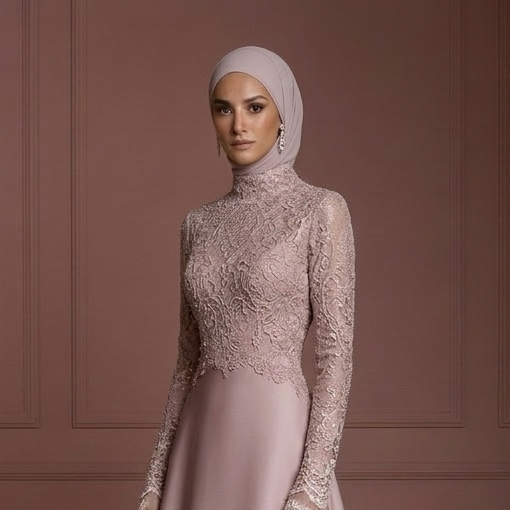 Hijab Wedding Dress With Vintage Inspired Lace Muslim