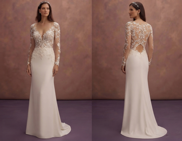 Illusion Back Wedding Dresses with Delicate Lace Details