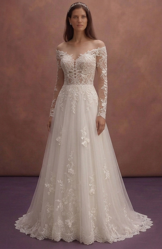 Illusion Lace Wedding Dresses with Delicate Beauty