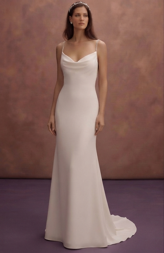 Italian Crepe Wedding Dresses with Minimalist Beauty