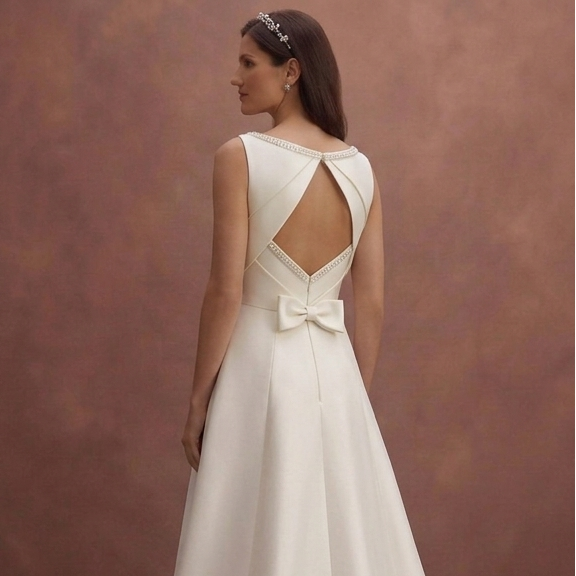 Ivory A-Line Wedding Dress with Modern Minimal Finish
