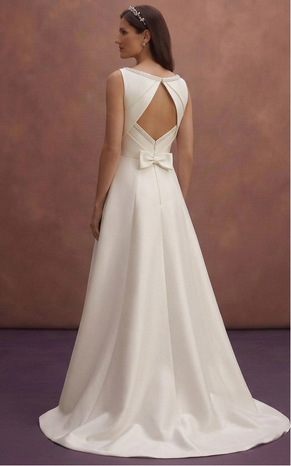 Ivory A-Line Wedding Dress with Modern Minimal Finish