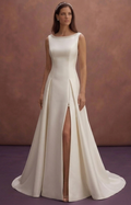 Ivory A-Line Wedding Dress with Modern Minimal Finish