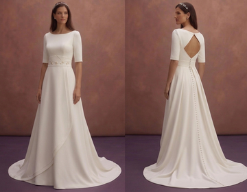 Ivory A-Line Wedding Dress with Modern Minimal Luxury Finish