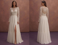 Ivory Boho Wedding Dress with High Waist Flow Design