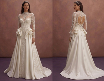 Ivory Bridal Gown with Elegant Structured Waist