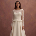 Ivory Court Wedding Dress with Minimal Tea Length Design