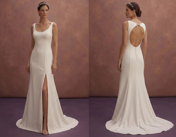 Ivory Crepe Bridal Dress with Minimal Sleeveless Design